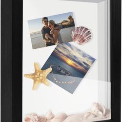 8x10 Shadow Box Frame Display Case, Wood with Plexiglass, Display Case Box for Memorabilia, Medal, Crafts,Tickets and Photos, Picture Frame for Wall a