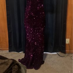 New Purple Sequence Formal prom Dress Never Look Worn 