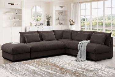 New! Ultra comfortable Dark Brown Sectional Sofa, Deep Seating Sectional Couch, Sofa, Large Couch For Living Room, Sectionals, Sofas, Soft Plush Secti