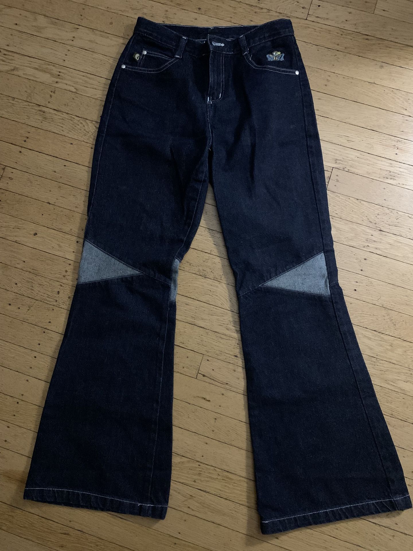 90s Wide Leg Two-Tone Denim