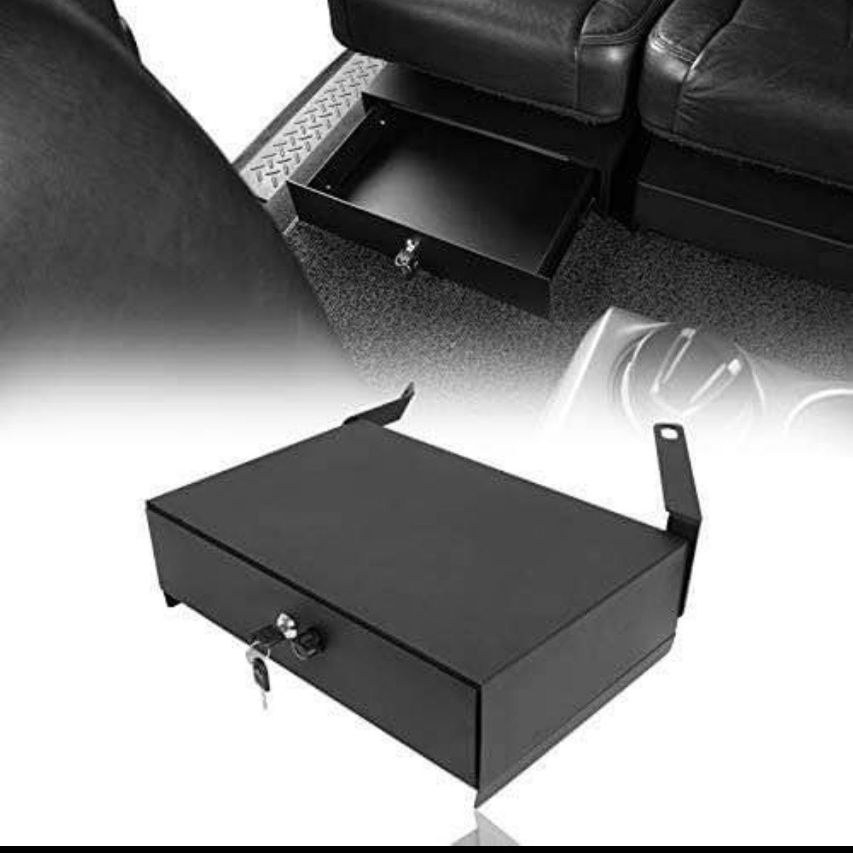 NEW. F150 Storage Lock Box Under Passenger Side Seat Storage Interior Container Compatible with Ford