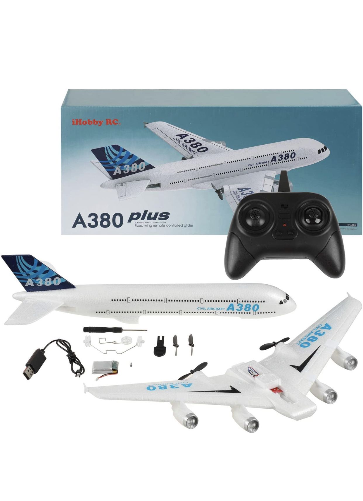 Remote Control Airplane, iHobby RC Plane Ready to Fly, 2.4Ghz 2 Channel RC Aircraft Built in 3-Axis Gyroscope, Durable EPP Styrofoam Remote Control Pl