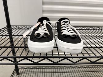 Black Canvas Low-Top Sneakers with Tags