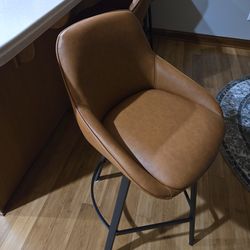 Brown leather swivel half back