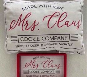 MRS CLAUS BUNDLE OF PILLOW AND WOOD TABLE FRAME