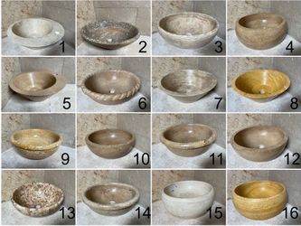 Natural Stone Vessel Sinks - from $140 - Bathroom Bowls & Planters/Pots *** Closeout Sale