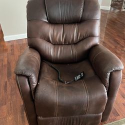 Dark Brown Leather Power Lift Recliner