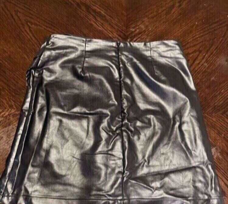 Cider Black Leather Skirt