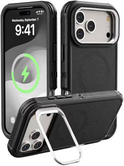 Brand new in box for iPhone 17 Pro Max Case with Stash Stand,[3-Layer-Protection][Compatible with Magsafe] Military-Grade Shockproof Heavy Duty Phone 