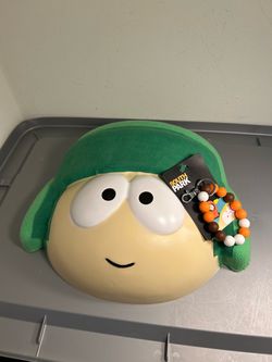 South Park Kyle Costume Mask Kenny Bracelet Keychain Collectible Bundle