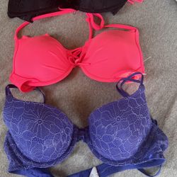 34 B Bras And One Vs Swim Top Purple Calvin Kline