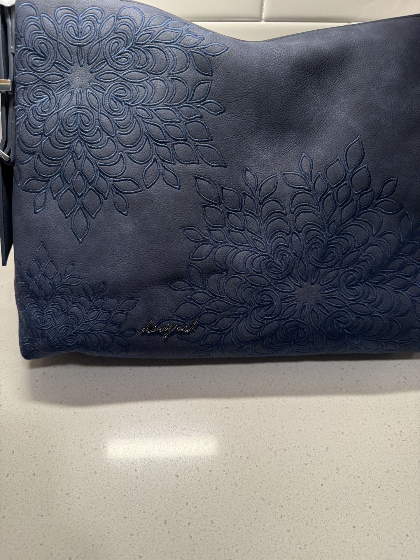 Desigual Blue Embroidery Flowers
