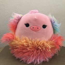 "Squishmallow Elda 8"" Ostrich Rainbow Kellytoy Plush New with Tags"