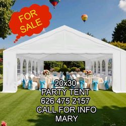 20x30ft Party Tent, Heavy Duty Large Wedding Canopy Outdoor Carport with 8 Removable Sidewalls, 2 Roll-up Doors, 3 Storage Bags, Gazebo Shelter Tent f