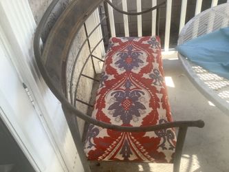 Wrought Iron Bench Vintage Very Nice Re Upholstery Pick Up Sylmar 