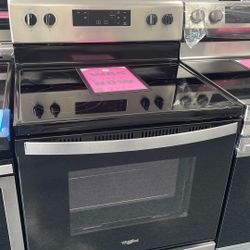 Used Whirlpool Glass Top Stainless Steel Range. 1 Year Warranty 