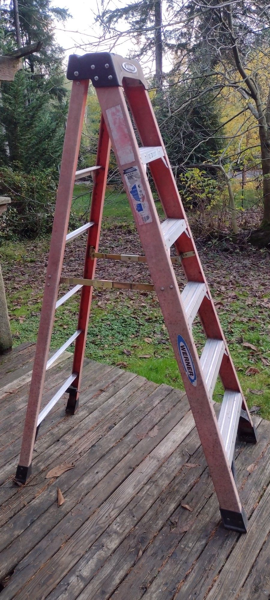 WERNER 6 FT FIBERGLASS LADDER 300 LB