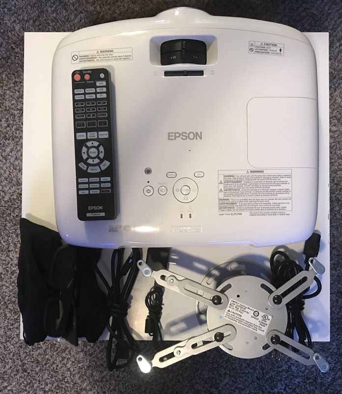 Home Theater Projector and Motorized Screen - Epson Home Cinema 3020