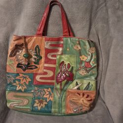 SHARIF MULTICOLOR LEATHER PATCHWORK SHOULDER PURSE