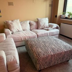 Sofa, Loveseat, & Ottoman Living Room Set - $250 OBO