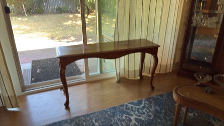 Coffee table, sofa, table, and end table $50 for the oak set