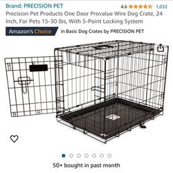 Dog Crate, 24 Inch, For Pets 15-30 lbs