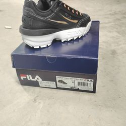 Fila Disruptors 2 Exp, Black White Gold Size 6