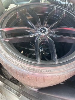 (OBO)Mercedes-Benz OEM Wheels & Tires – Black Rims – Set of 4