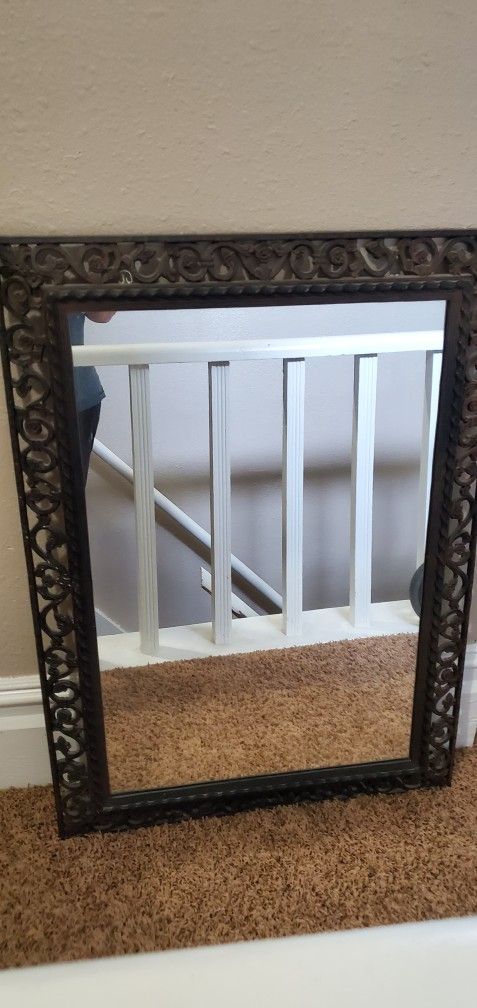 Rustic Iron Wall Mirror  3ft X 26 Inches 