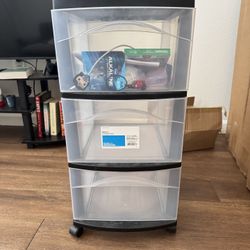 3 Drawer Plastic Storage Cart