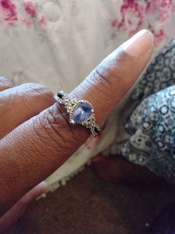 Sterling Sliver AAA Tanzanite Ring