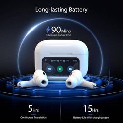new A9 Language Translator Earbuds, Real-Time Translator Earphones with 144 Languages and Accents 8 Offline Language Translation, Two-Way Translation 