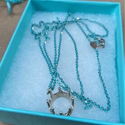 Tiffany Enamel Necklace And Crown Charm