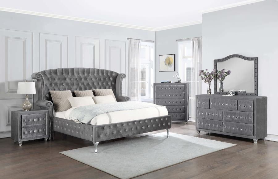 New Four Piece California King Bedroom Set With Carole King Bed Frame Dresser Nightstand And Chest Of Drawer