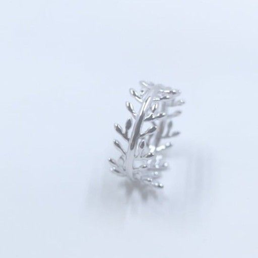 Sterling Silver Branches and Leaves Eternity Ring Size 7