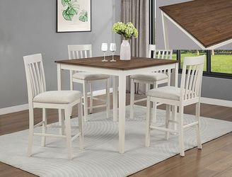 Dining set 5 pc Counter Height White and Brown finish, New Especial price