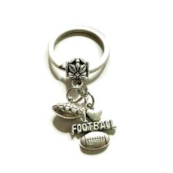 I Love Football Keychain