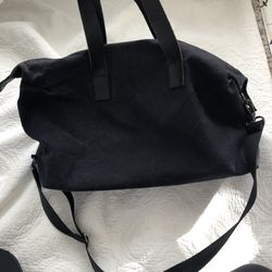 COS Men’s Women’s Unisex Navy Canvas Leather Duffle Tote Weekender Bag. Condition is "Pre-owned". Shipped with USPS Priority Mail. Heavy weight high
