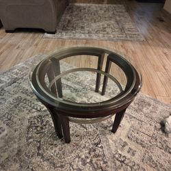 Glass Coffee  table Hard wood frame