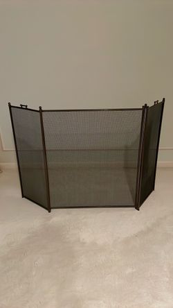3-Panel Metal Mesh Fireplace Screen
