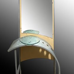 Modern Art Deco Salon Mirror (Work Station)