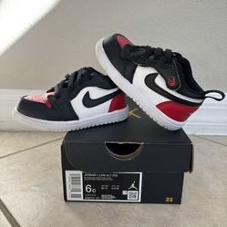 Jordan 1 Low Shoes. Toddler Size 6C. Velcro