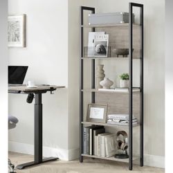 5 Tier Bookshelf: Free-Standing Bookcase Storage Organizer