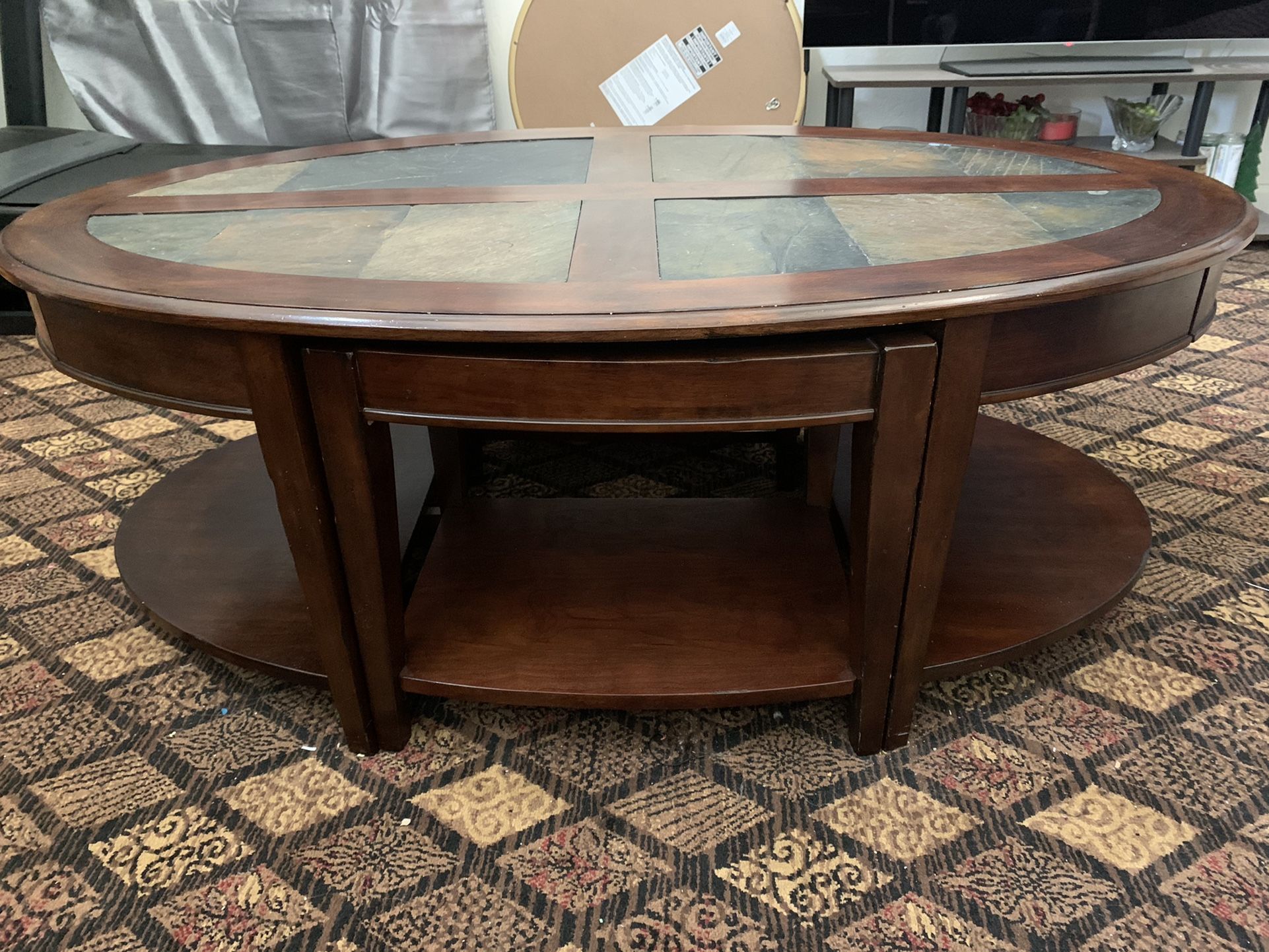 Coffee Table With Pull Out Stools