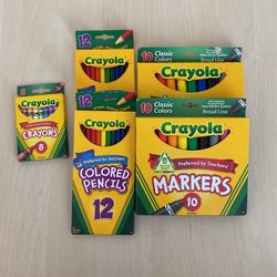 Crayon Markers, Colored Pencils And Crayons