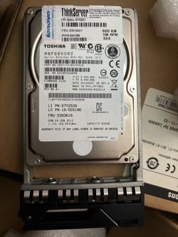 Lenovo Server SCSI Hard Drives 600gb 10K RPM