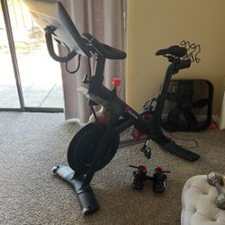 Barely Used Peloton Bike and Shoes