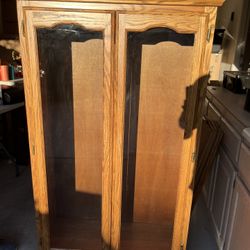 Glass Oak Cabinet