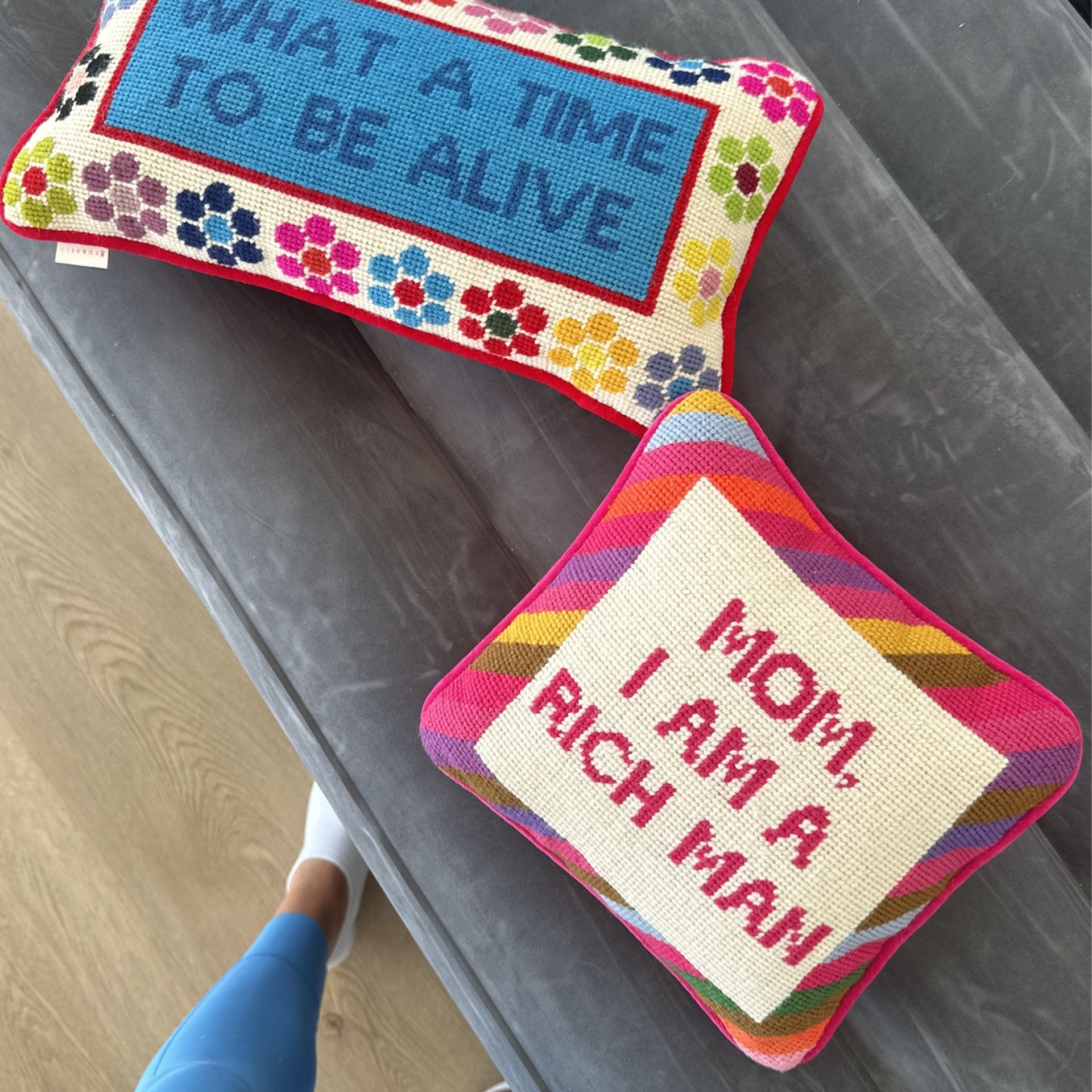 Furbish Needlepoint pillows