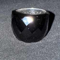 Sterling Silver Ring With Blackstone